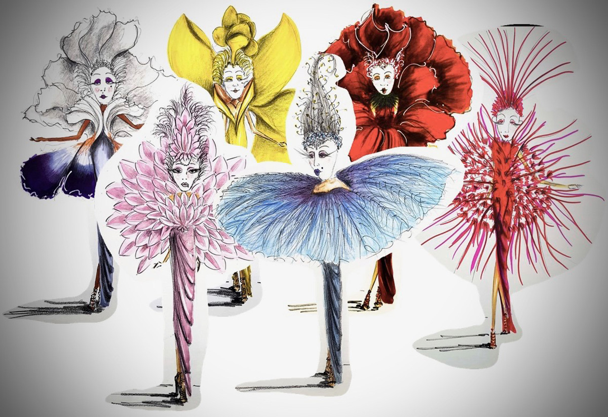Figurine zu »Follies« am Hessischen Staatstheater Wiesbaden